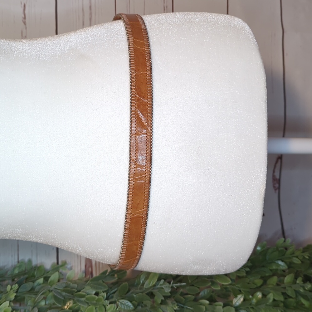 Vtg Streets Ahead Santa Monica 80's Thin Ranger Leather Silver Studded Belt Lrg - Picture 8 of 16